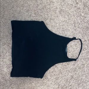 Wild Fable Black Halter Cropped Tank Top